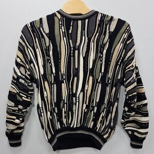 Vintage Cotton Traders Coogi Style L Sweater 3D Knit 90s Cosby Textured Colorful